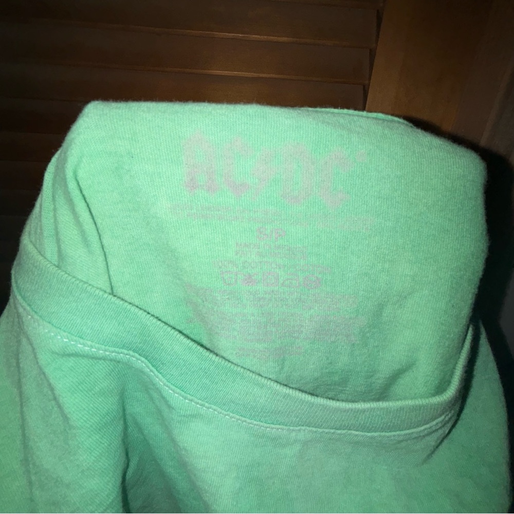 AC/DC Green and Pink Short Sleeve Tee - Picture 2 of 4